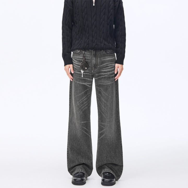 Men's Extra Wide Vintage Denim Baggy Jeans with Low Crotch and Extended Hem Mune Fashion