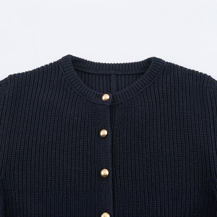 Women's fine-knit cardigan with tailored peplum silhouette Mune Fashion