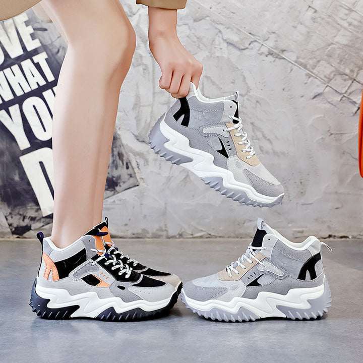 Women's sporty high-top sneakers with warming inner lining and non-slip sole Mune Fashion