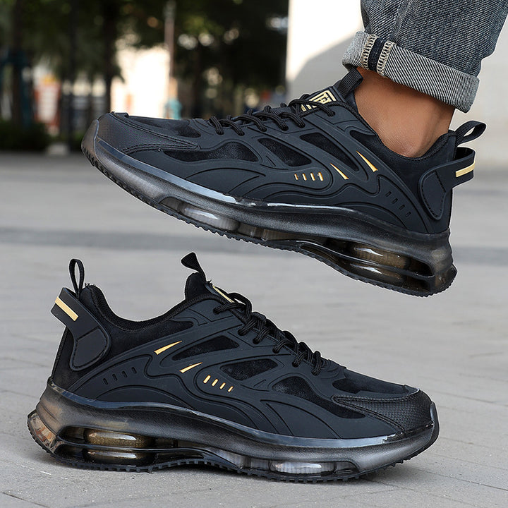 Men's futuristic performance-oriented lifestyle sneakers with continuous air chamber sole and thermoformed plastic applications Mune Fashion