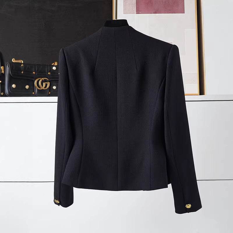 Women's Elegant Blazer with Golden Button Detail Mune Fashion