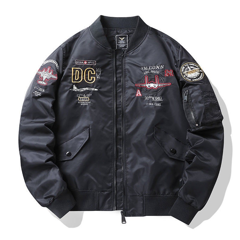 Men's Sporty Bomber Jacket with Unique Embroidery Design Mune Fashion