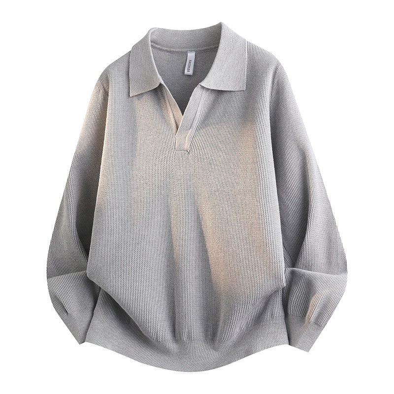 Ladies Casual Sweater with V-Neck Mune Fashion