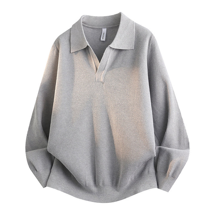 Ladies Casual Sweater with V-Neck Mune Fashion