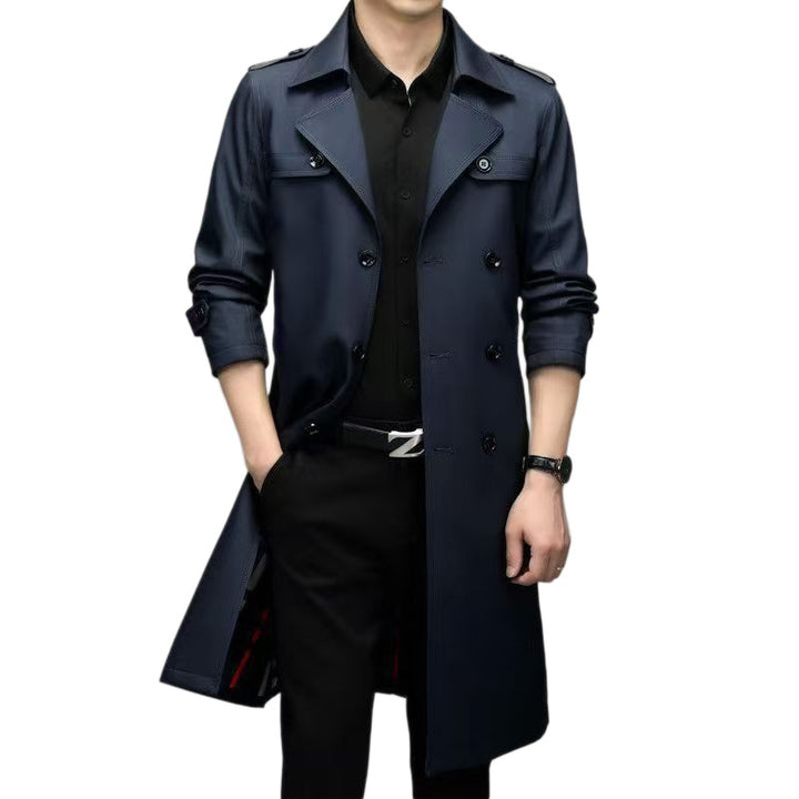 Men's double-breasted fitted trench coat with epaulettes Mune Fashion
