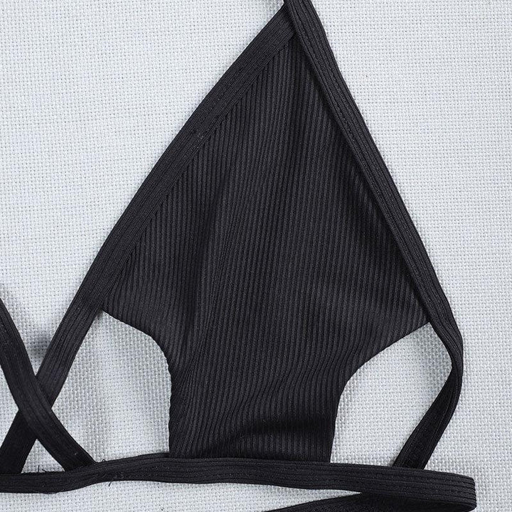 Women's triangle bikini with sophisticated cut and decorative tie straps Mune Fashion