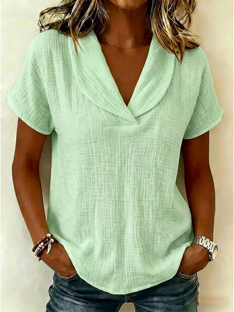 Women Casual and Comfortable Top with Stylish Collar Mune Fashion