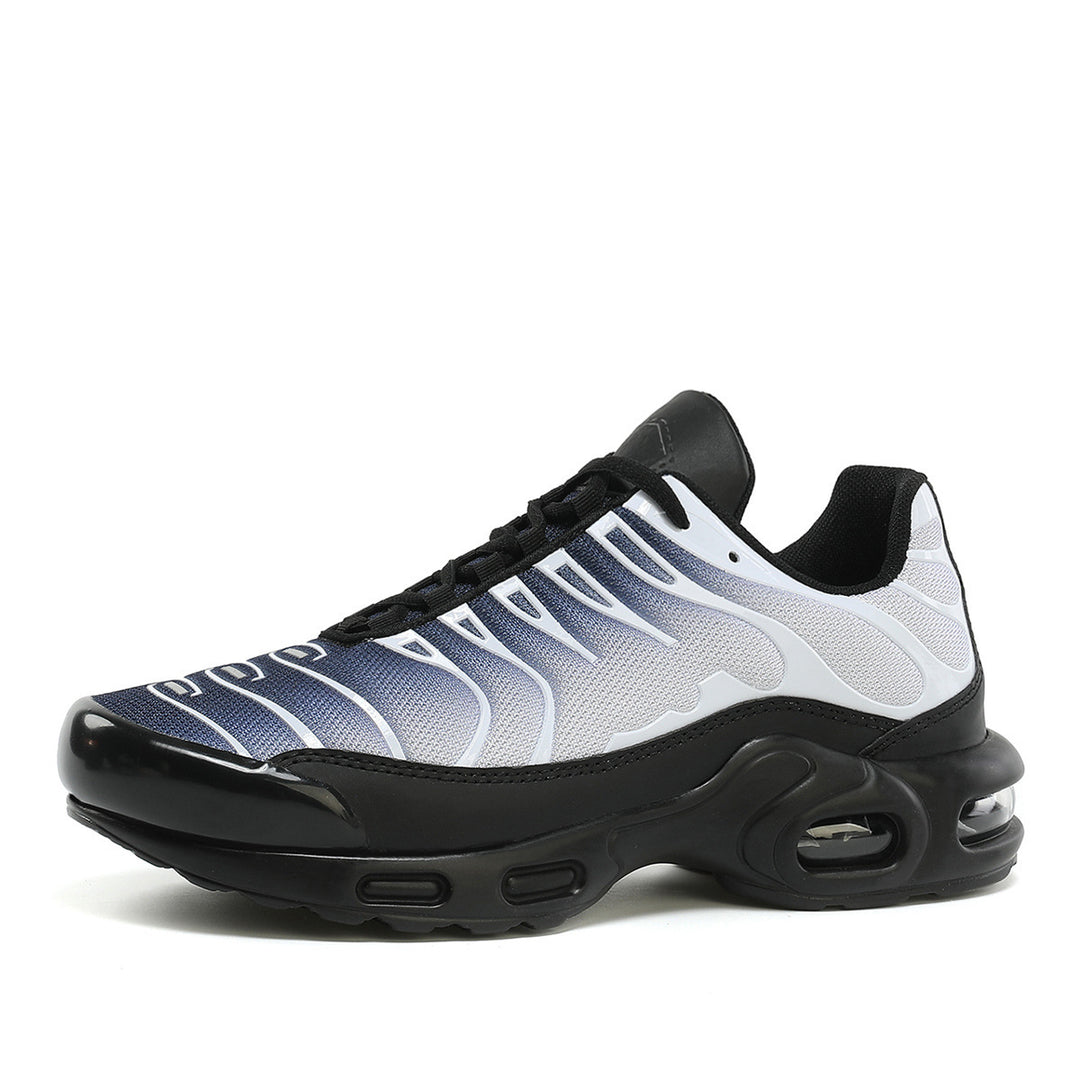Men's Cushioned Sports Sneakers with Visible Air Chamber and Breathable Gradient Knit Mune Fashion