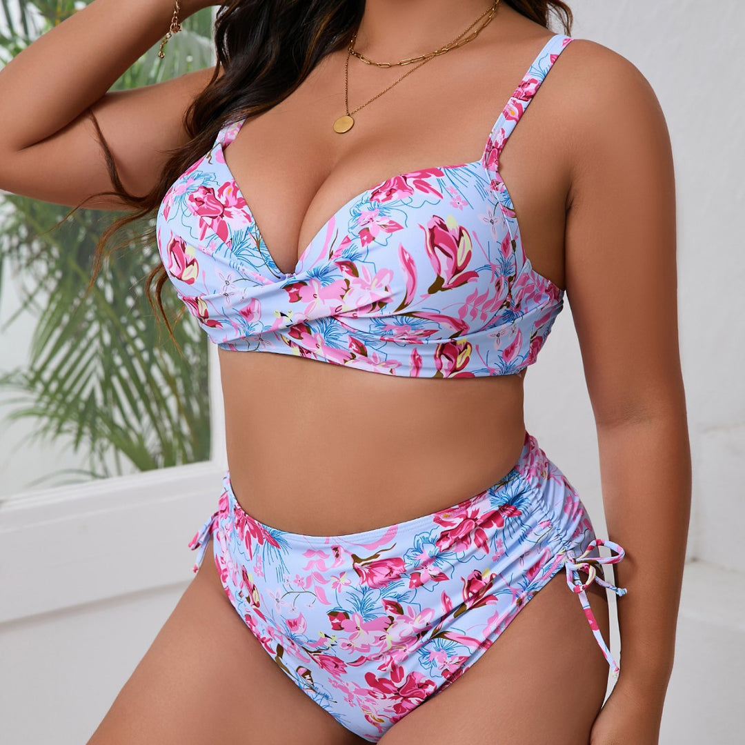 Women Triangle Bikini Set with Ruffle Covered Panty Mune Fashion