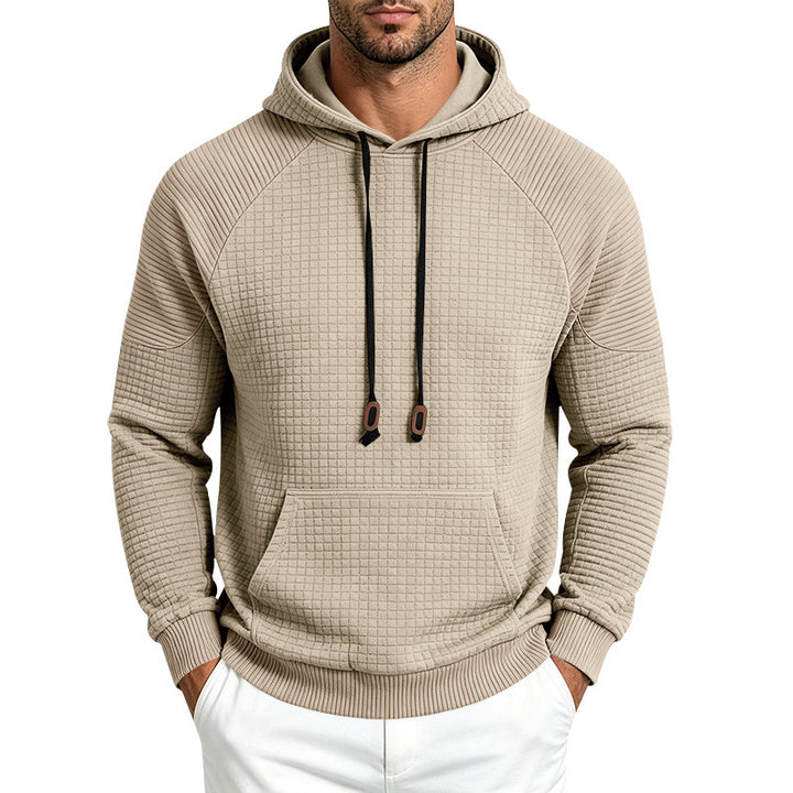 Men's hoodie with waffle texture, raglan sleeves, and kangaroo pocket Mune Fashion