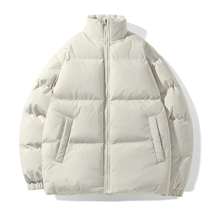 Men's Oversize Quilted Jacket with High Stand-Up Collar and Concealed Side Pockets Mune Fashion