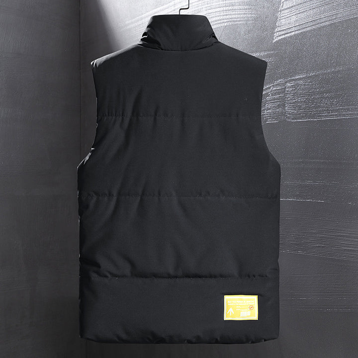 Men's Insulated Outdoor Vest with High Standing Collar, Multifunctional Pockets and Distinctive Webbing Mune Fashion