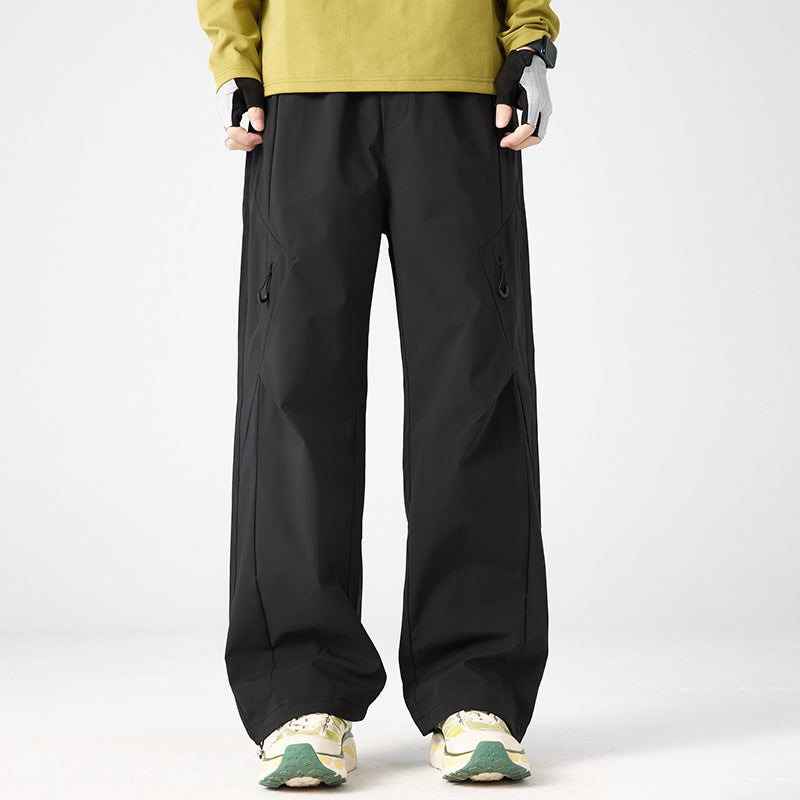 Men's Loose Technical Cargo Pants with Utility Pockets and Elastic Waistband Mune Fashion