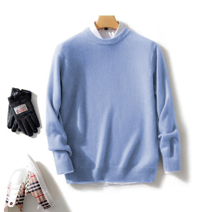 Men's Fine Stand Collar Pullover made of Cashmere Blend with Ribbed Cuffs and Slim Silhouette Mune Fashion