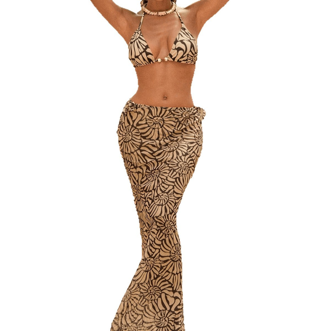 Women’s Beach Bikini Set with High-Quality Crocheted Skirt Mune Fashion