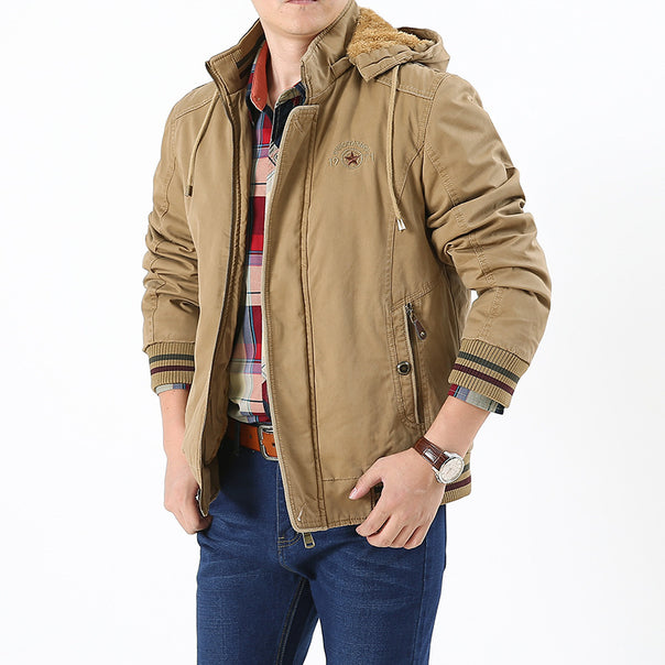 Men's Lightweight Utility Bomber Jacket with Teddy lining and Hood Mune Fashion