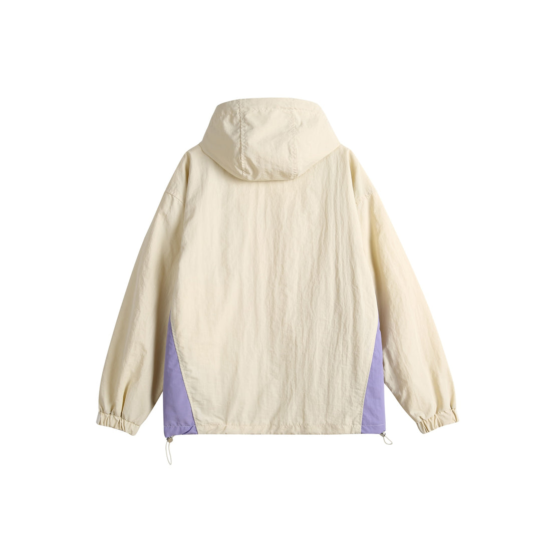 Unisex Light Hooded Windbreaker in Colorblock Design with Two-Way Zipper Mune Fashion