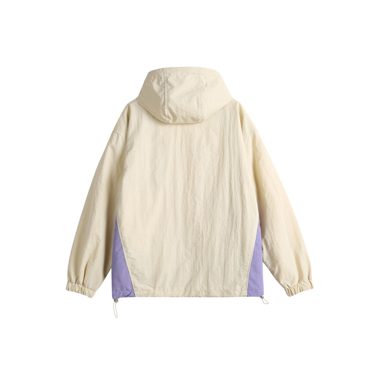 Unisex Light Hooded Windbreaker in Colorblock Design with Two-Way Zipper Mune Fashion