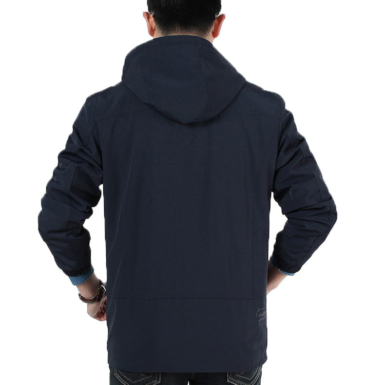 Men's Lightweight Utility Field Jacket with Hood, Zipper, and Multifunction Pockets Mune Fashion