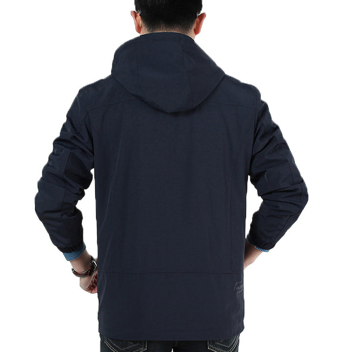 Men's Lightweight Utility Field Jacket with Hood, Zipper, and Multifunction Pockets Mune Fashion