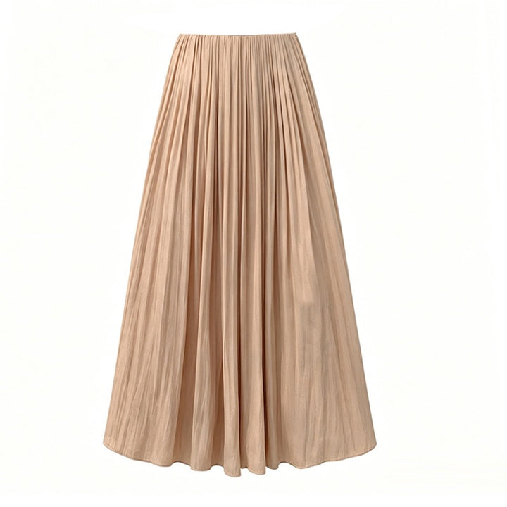Women's flowing, gathered maxi skirt with fine pleats and high elastic waistband, Mune Fashion