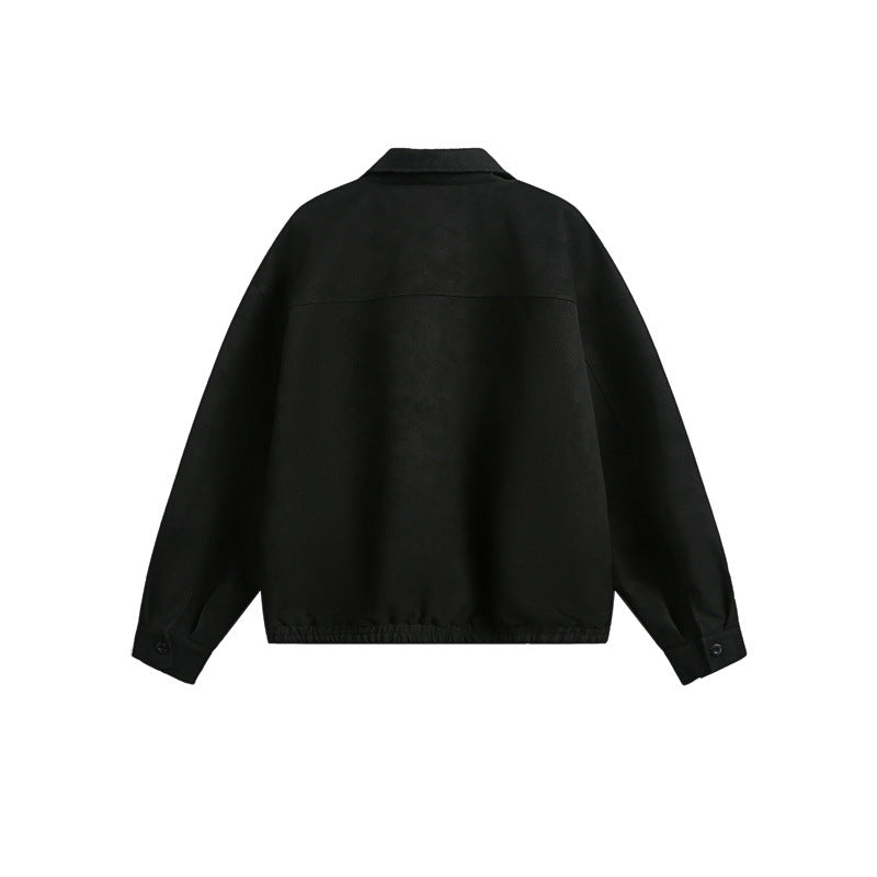 Unisex Boxy Blouson Jacket with Full Metal Zip and Shirt Collar Mune Fashion