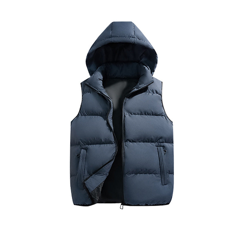 Men's Versatile Quilted Vest with Hood