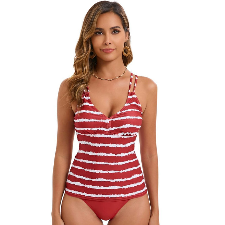 Damen Tankini-Set mit verstellbaren Trägern und modischem Streifenmuster Echo Archiv