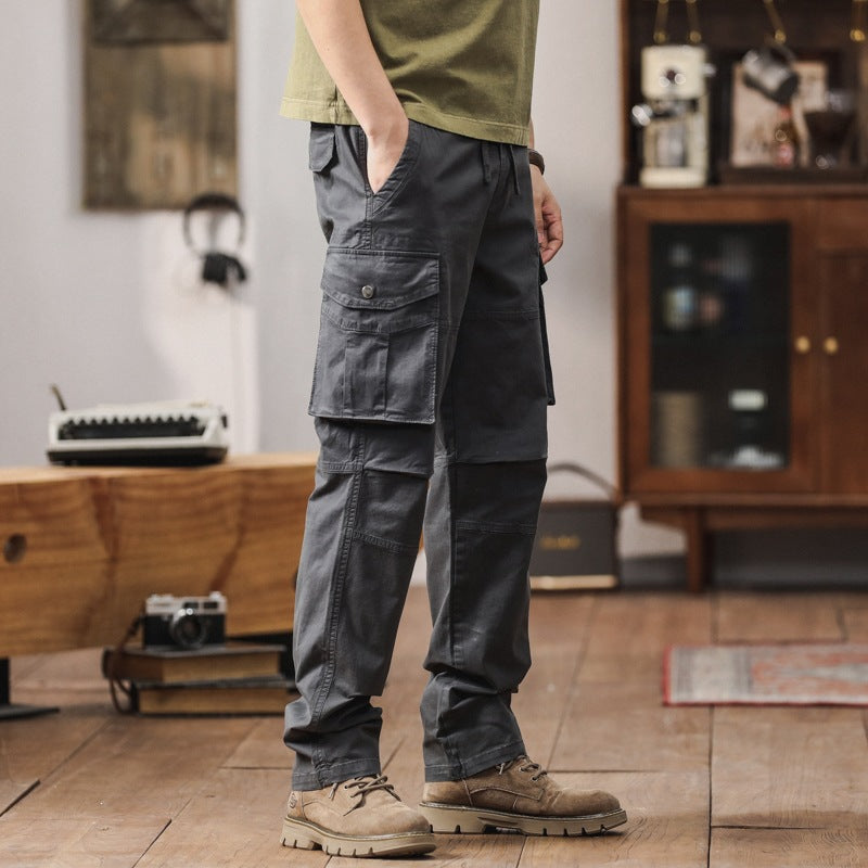 Men's Technical Cargo Pants with Straight Cut, Reinforced Knees & Multiple Pockets Mune Fashion