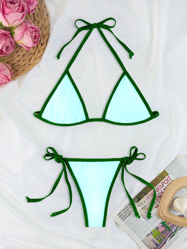 Women Triangle Bikini Set with individually adjustable drawstring Mune Fashion