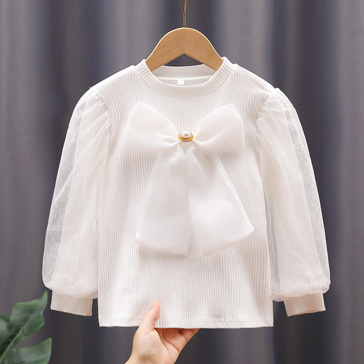 Women's blouse with puff sleeves and bow Mune Fashion