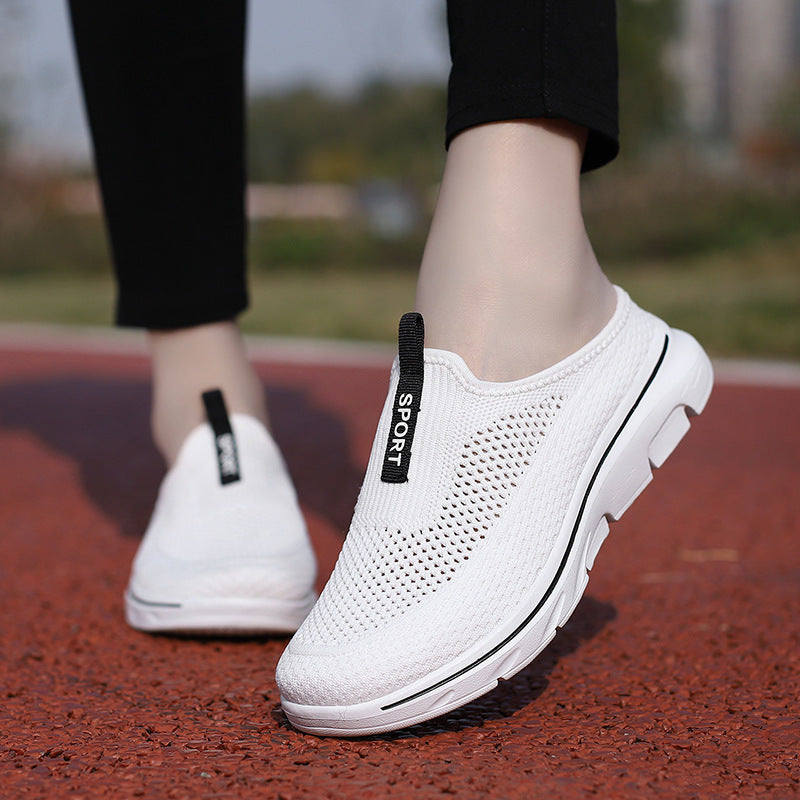 Ladies nan light knit mule with open heel, cushioning lightweight sole and pull tab Mune Fashion