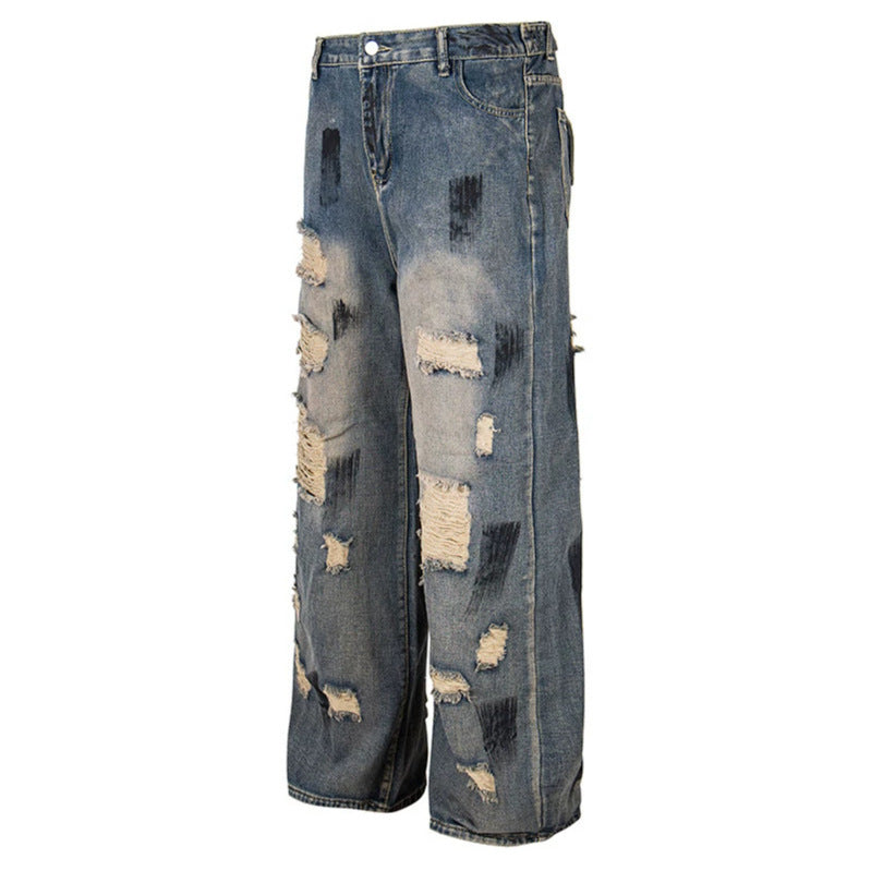 Women's Loose Destroyed Jeans with High Waist, Used Wash and Balloon Hem Mune Fashion
