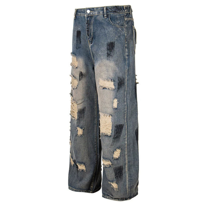 Women's Loose Destroyed Jeans with High Waist, Used Wash and Balloon Hem Mune Fashion