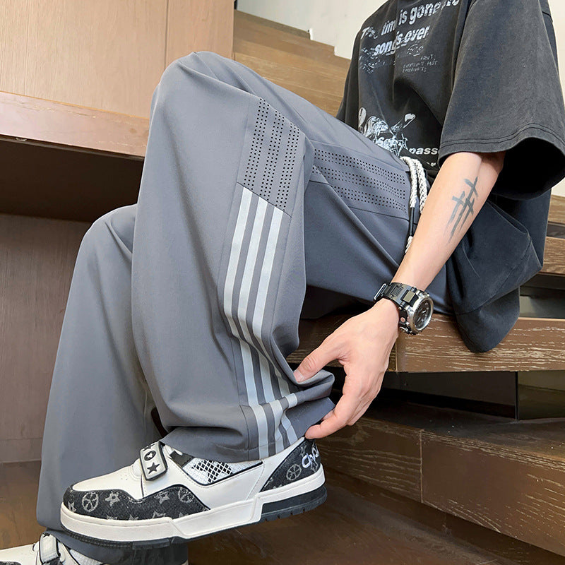 Men's Breathable Sports Pants with Side Slits