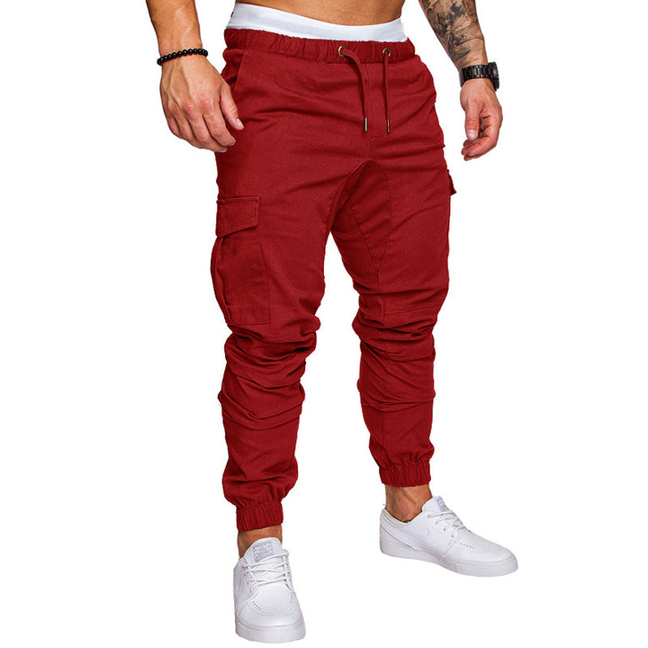 Men Tapered Cargo Jogger with elastic waistband, drawstring and pouch pockets Mune Fashion