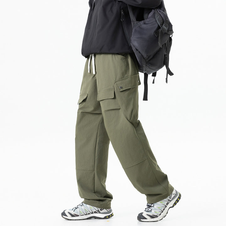 Herren Cargohose im Relaxed-Fit mit elastischem Tunnelzugbund und multifunktionalen Klapp- sowie Reißverschlusstaschen Mune Fashion