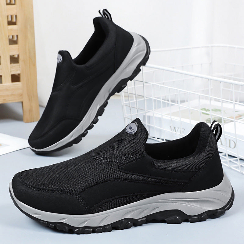 Women nan sporty Slip-On trekking sneakers with breathable textile upper, elastic entry, and profiled outdoor sole Mune Fashion