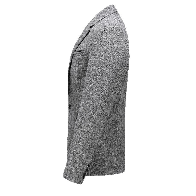 Men's tailored single-breasted blazer made of mélange wool blend with narrow lapels Mune Fashion