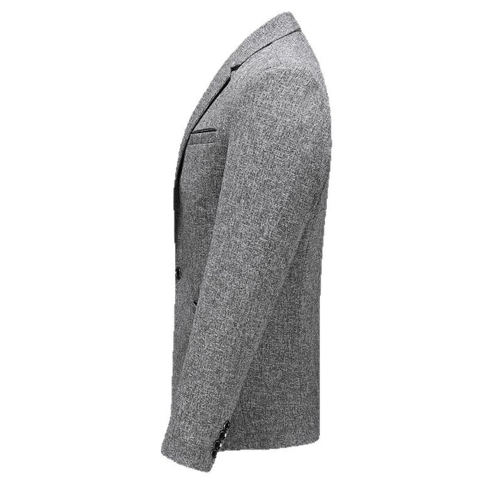 Men's tailored single-breasted blazer made of mélange wool blend with narrow lapels Mune Fashion