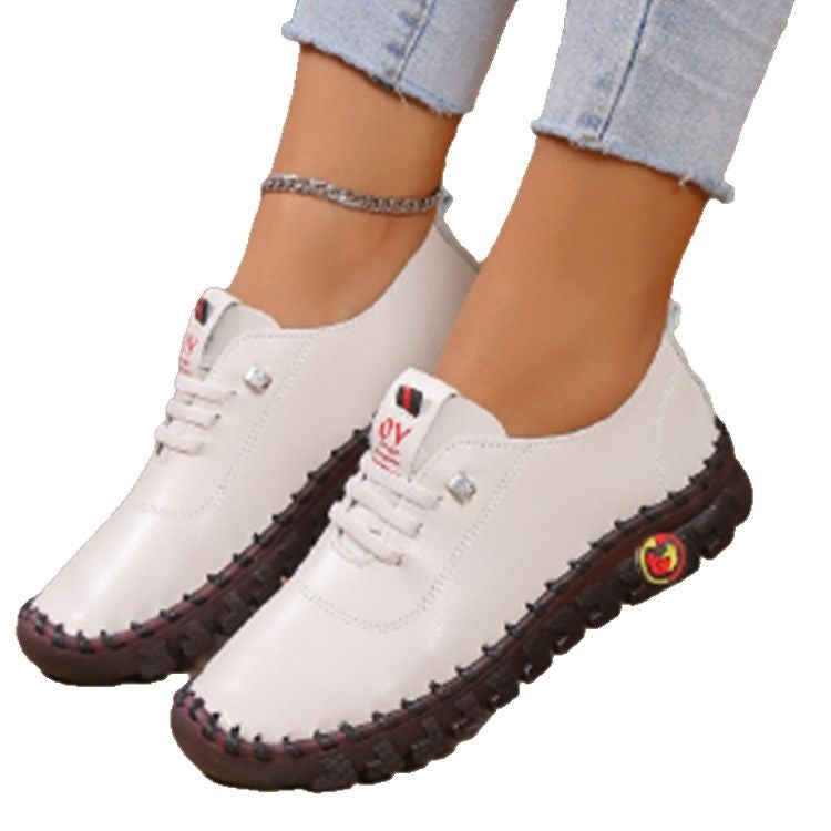 Women's lightweight, soft slip-on with hand-stitched rubber sole and elastic lacing Mune Fashion