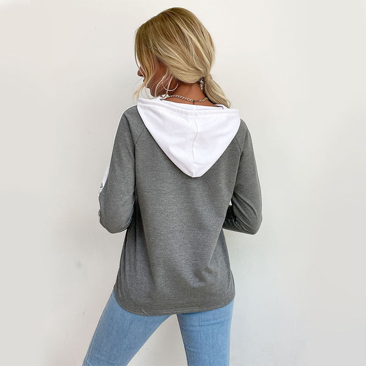 Ladies hoodie with lace trim and V-insert Mune Fashion