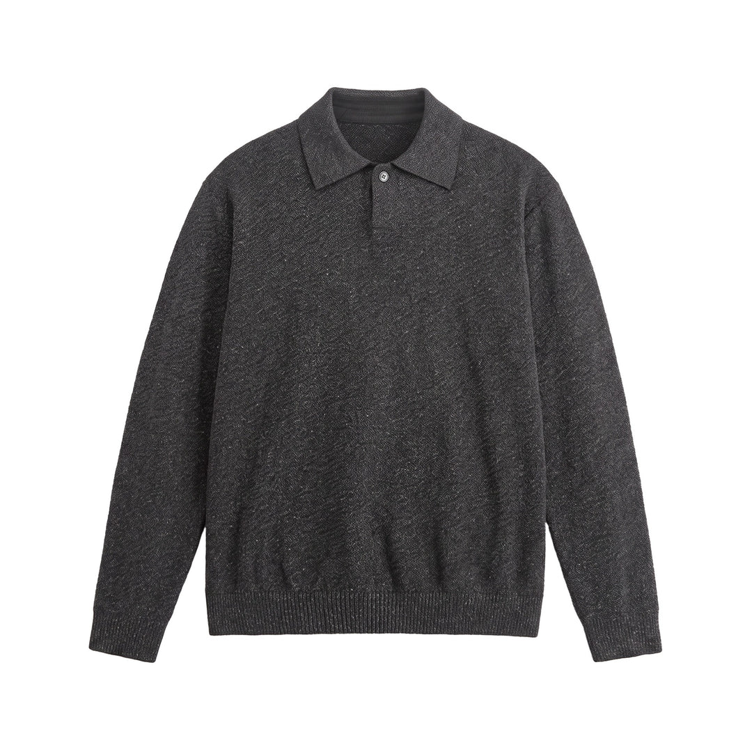 Men's knitted polo shirt with textured yarn and relaxed fit Mune Fashion