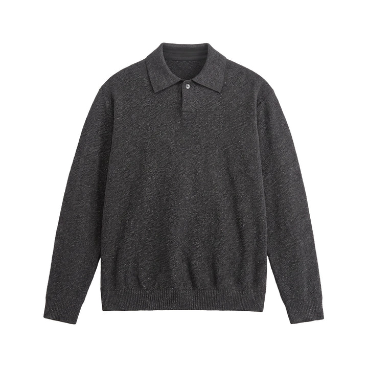 Men's knitted polo shirt with textured yarn and relaxed fit Mune Fashion