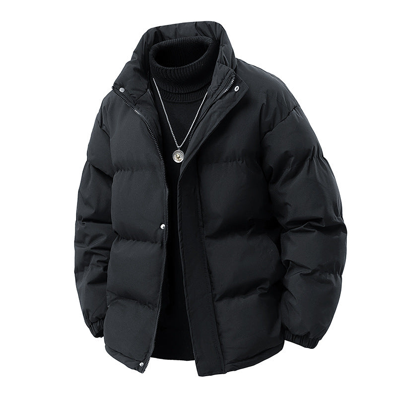 Men's Padded Oversized Puffer Jacket with Water-Repellent Shell, High Stand Collar and Concealed Zipper Mune Fashion