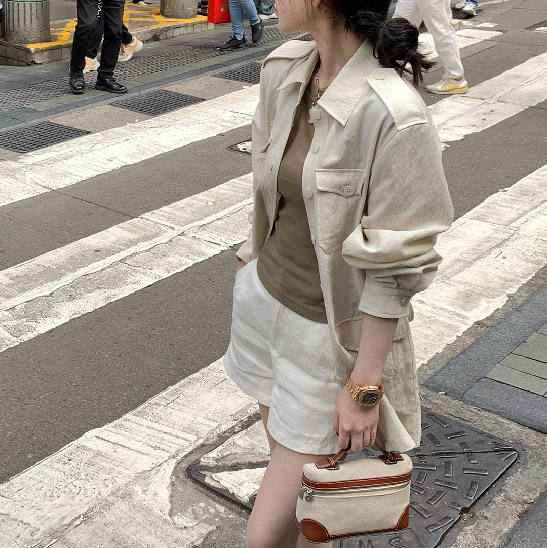 Women's Fashionable Utility Jacket with Pockets Mune Fashion