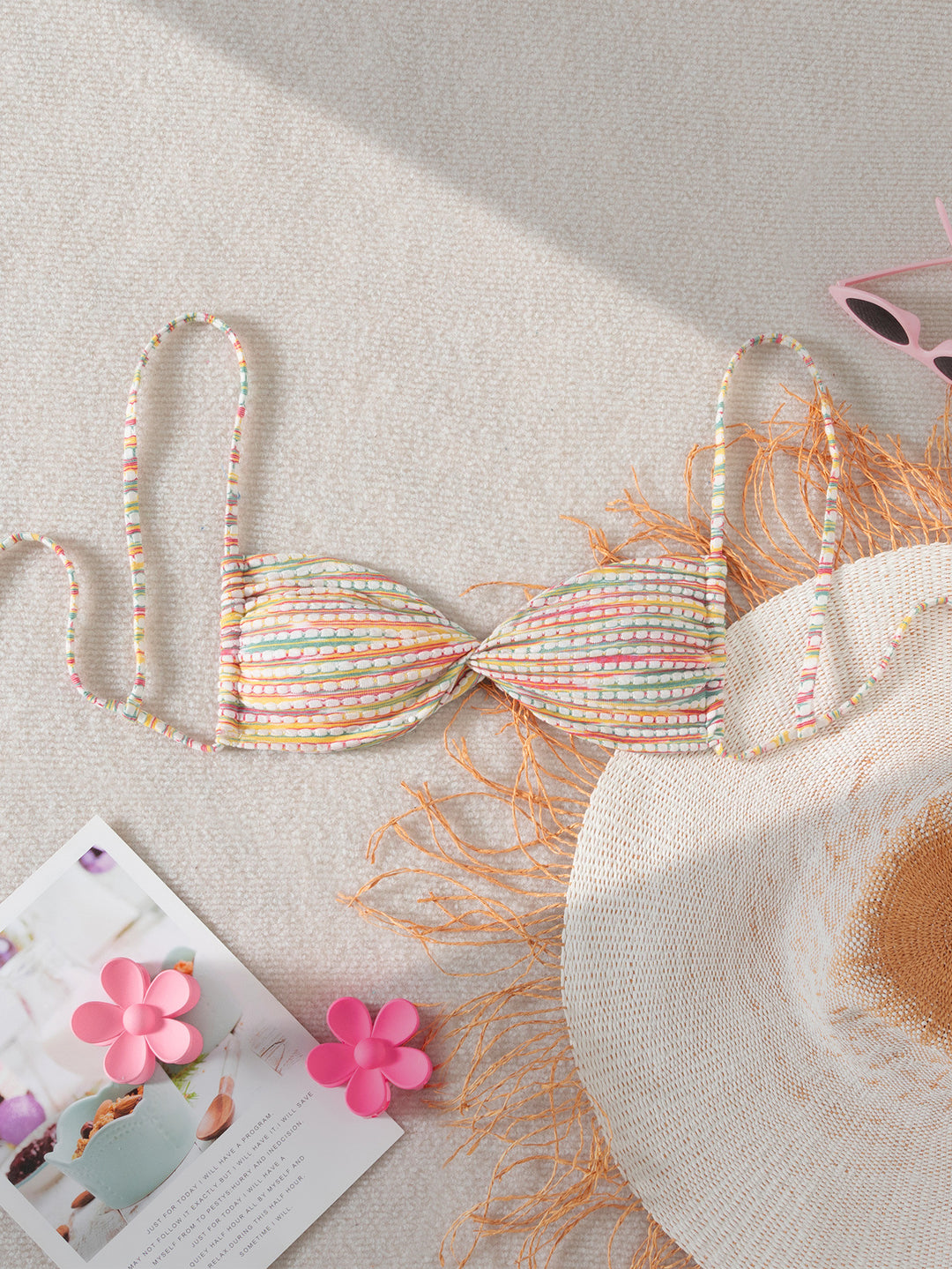 Women's bandeau bikini with colorful bead details Mune Fashion