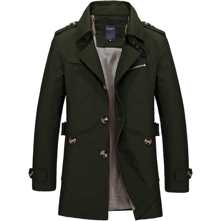 Men's casual cotton blazer with button placket, patch pockets, and striped inner lining Mune Fashion