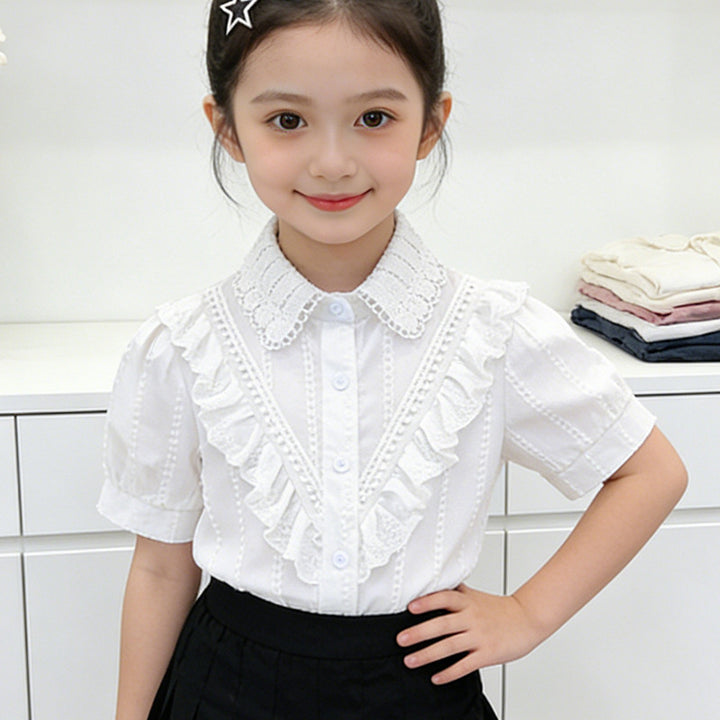 Girl's blouse with ruffle design Mune Fashion