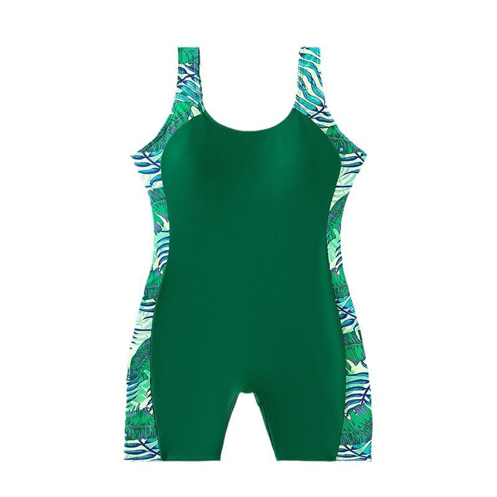 Women's sporty one-piece with floral side overlay Mune Fashion